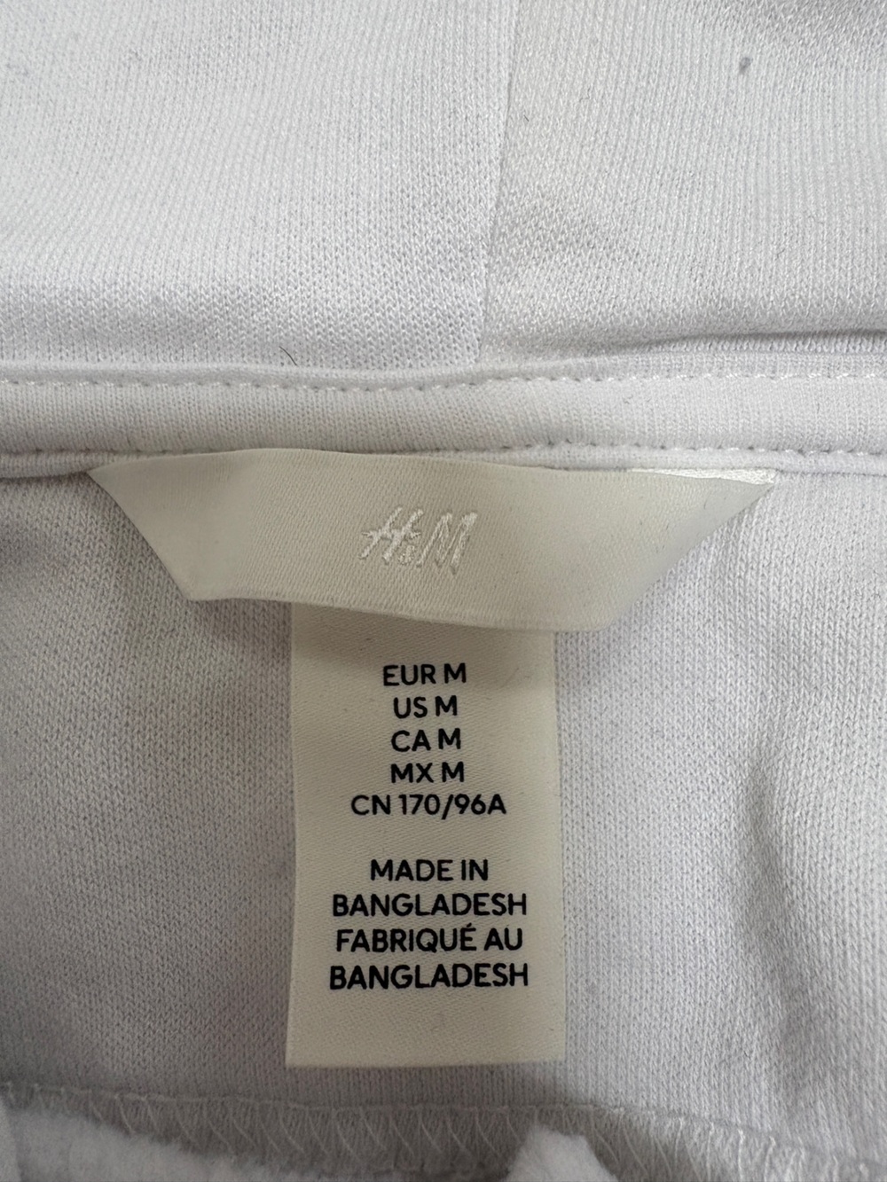 H&M White Women's Pullover Hoodie with Drawstring ladies medium - Picture 5 of 6